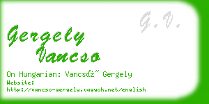 gergely vancso business card